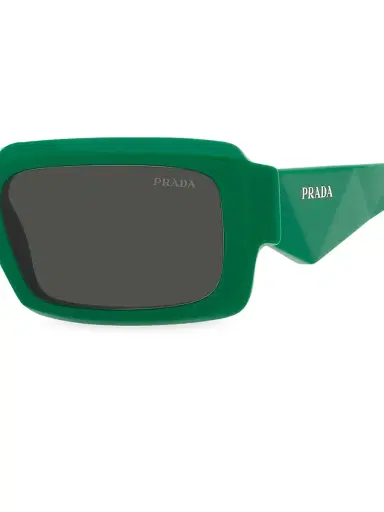 Prada Women's 54MM Rectangular Sunglasses - Dark Green | Thumbnail 3