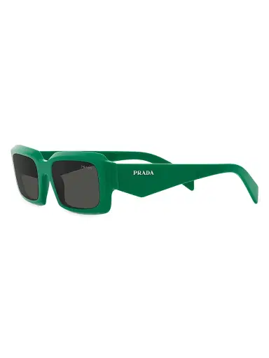 Prada Women's 54MM Rectangular Sunglasses - Dark Green | Thumbnail 4