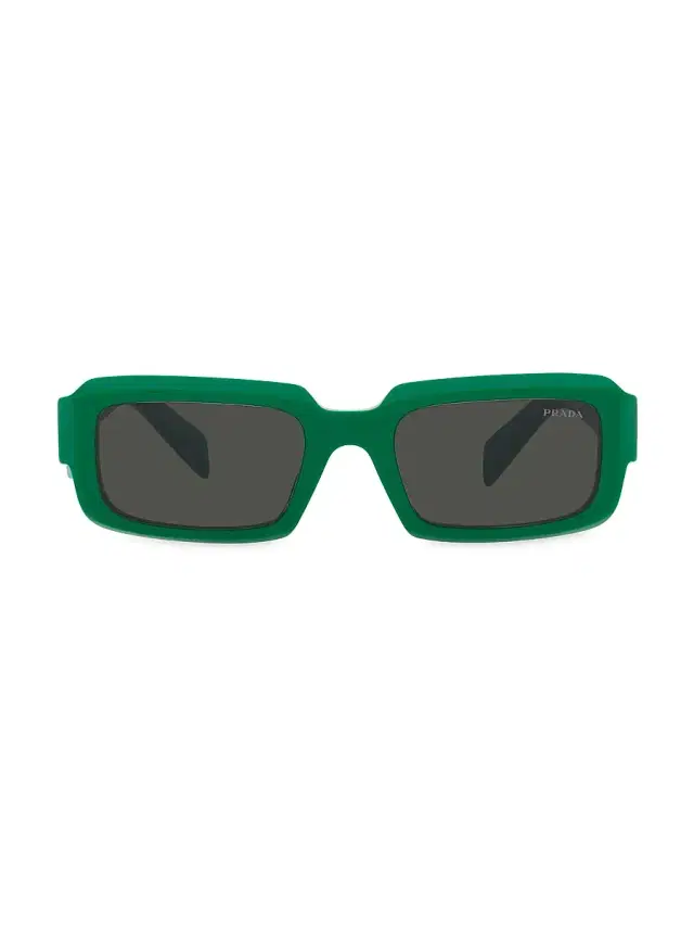 Prada Women's 54MM Rectangular Sunglasses - Dark Green