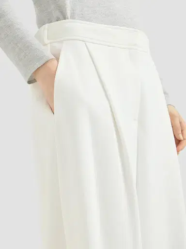 Brunello Cucinelli Women's Cotton Smooth French Terry Pleated Track Trousers - White - Size XXL | Thumbnail 4