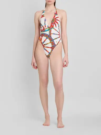 Dolce & Gabbana Women's St. Carretto Halter One-Piece Swimsuit | Thumbnail 2 Dolce & Gabbana Women's St. Carretto Halter One-Piece Swimsuit | Thumbnail 2
