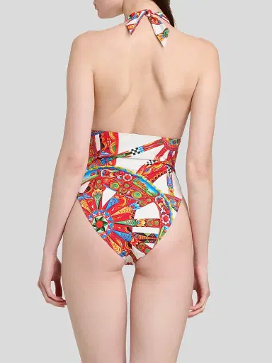 Dolce & Gabbana Women's St. Carretto Halter One-Piece Swimsuit | Thumbnail 3 Dolce & Gabbana Women's St. Carretto Halter One-Piece Swimsuit | Thumbnail 3