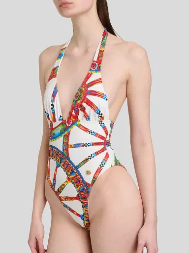Dolce & Gabbana Women's St. Carretto Halter One-Piece Swimsuit | Thumbnail 5 Dolce & Gabbana Women's St. Carretto Halter One-Piece Swimsuit | Thumbnail 5