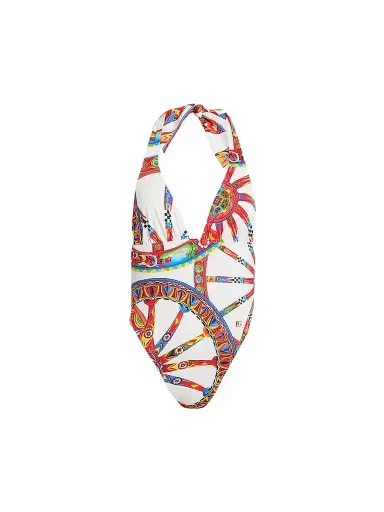 Dolce & Gabbana Women's St. Carretto Halter One-Piece Swimsuit | Thumbnail 1 Dolce & Gabbana Women's St. Carretto Halter One-Piece Swimsuit | Thumbnail 1