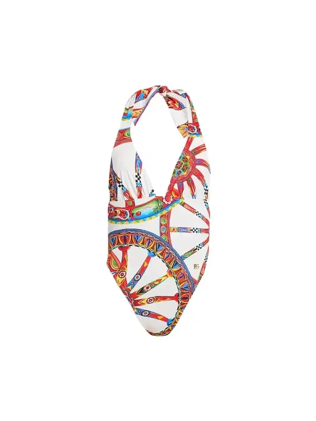 Dolce & Gabbana Women's St. Carretto Halter One-Piece Swimsuit
