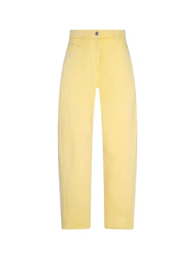 Another Tomorrow Women's Denim Curved Pants - Daffodil