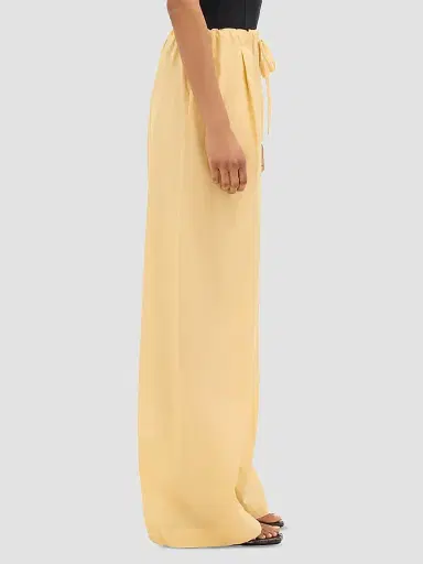 Another Tomorrow Women's Voile Drawcord Pants - Mimosa - Size Large | Thumbnail 3