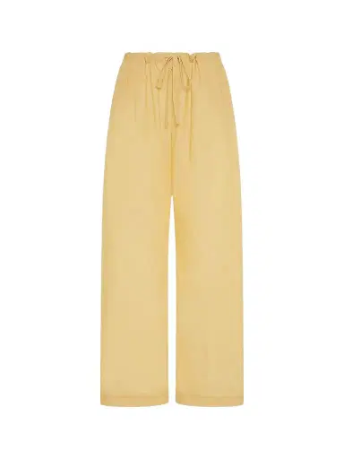 Another Tomorrow Women's Voile Drawcord Pants - Mimosa - Size Large | Thumbnail 1