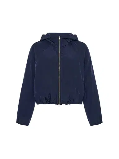 Another Tomorrow Women's Nylon Short Blouson Jacket - Navy - Size Medium | Thumbnail 1 Another Tomorrow Women's Nylon Short Blouson Jacket - Navy - Size Medium | Thumbnail 1