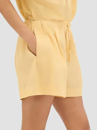Another Tomorrow Women's Voile Drawcord Short - Mimosa - Size XL | Thumbnail 3