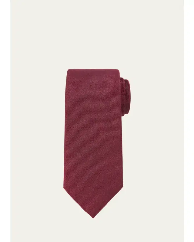 Brioni Solid Textured Silk Tie