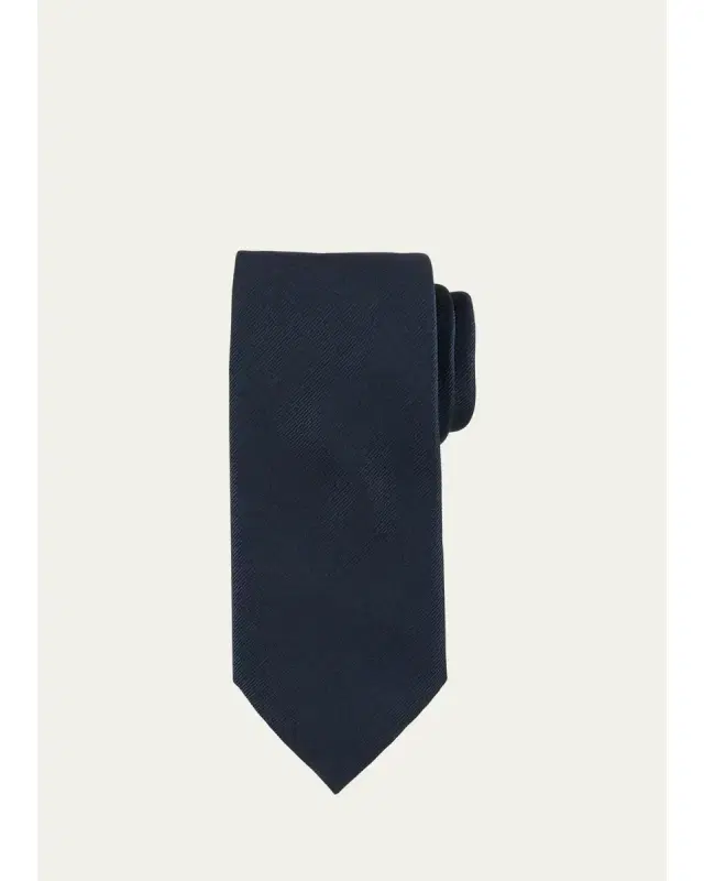 Solid Textured Silk Tie