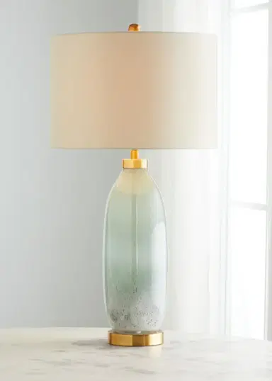 Old World Design Carley Hand-Blown Green Glass Table Lamp | Thumbnail 2