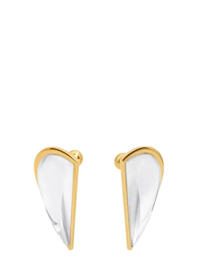 Alaïa Half Heart-Shaped Crystal Earrings