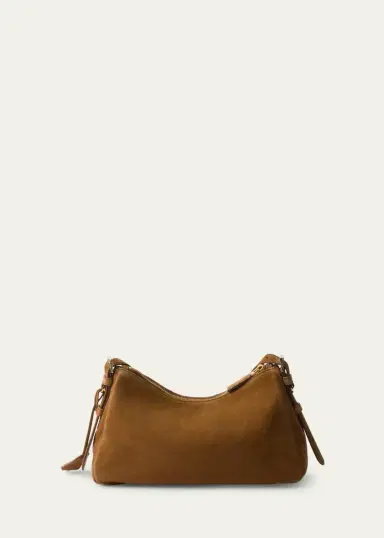 Prada Aimee Medium Zip Suede Shoulder Bag | Thumbnail 3