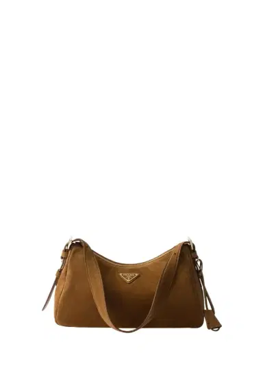 Prada Aimee Medium Zip Suede Shoulder Bag | Thumbnail 1