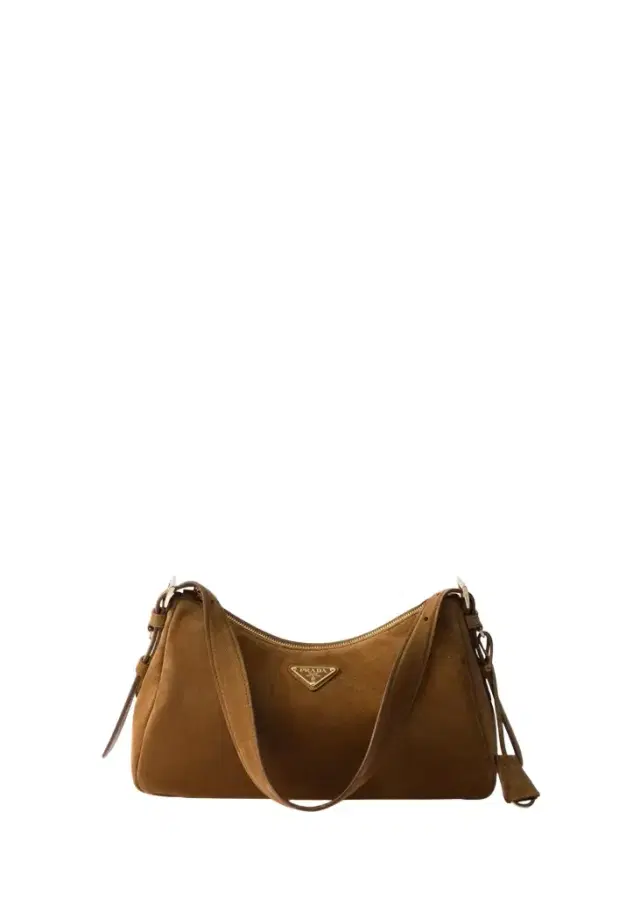 Prada Aimee Medium Zip Suede Shoulder Bag