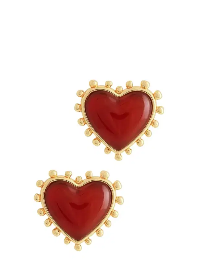 Anabel Aram Jewelry Heart Stone Stud Earrings