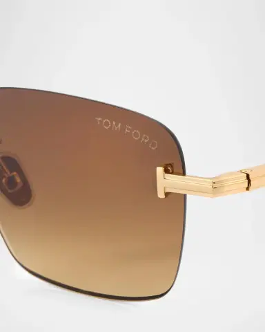 Tom Ford Men's Jake Rimless Rectangular Metal Sunglasses | Thumbnail 5