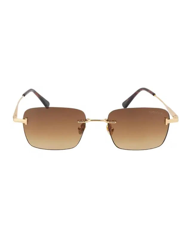 Men's Jake Rimless Rectangular Metal Sunglasses