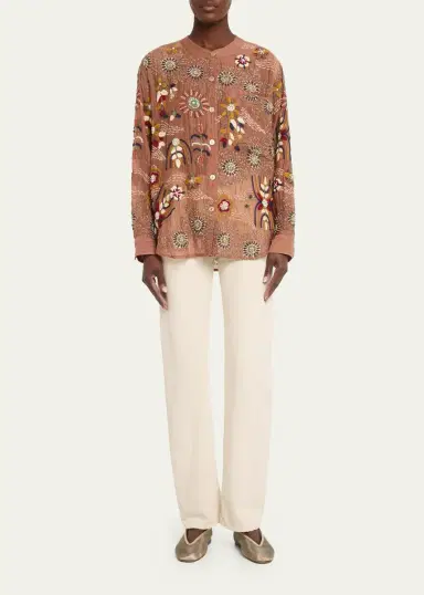 Kartik Research Embroidered Silk Shirt | Thumbnail 2 Kartik Research Embroidered Silk Shirt | Thumbnail 2