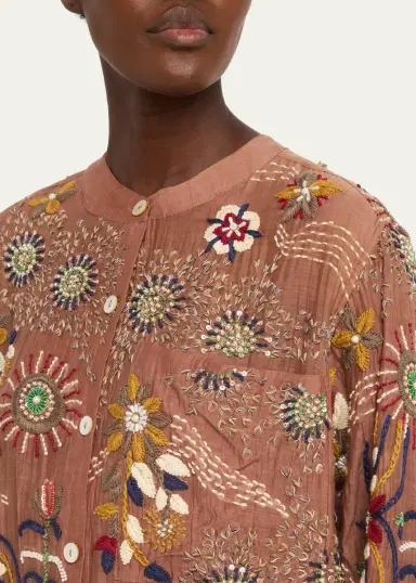 Kartik Research Embroidered Silk Shirt | Thumbnail 5 Kartik Research Embroidered Silk Shirt | Thumbnail 5