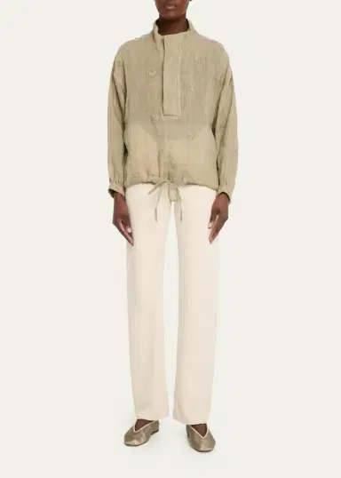 Kartik Research Kaza Paisley-Embroidered Linen Jacket | Thumbnail 2 Kartik Research Kaza Paisley-Embroidered Linen Jacket | Thumbnail 2