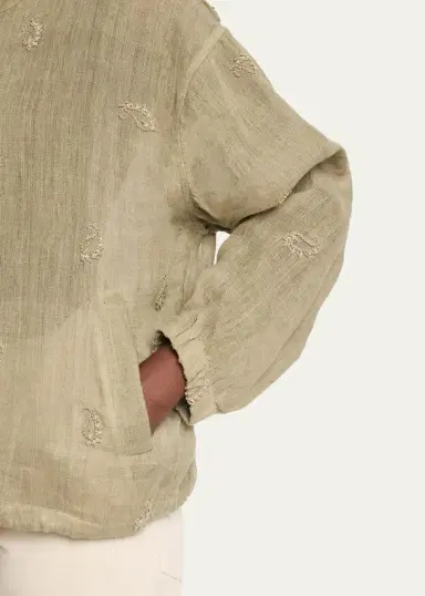 Kartik Research Kaza Paisley-Embroidered Linen Jacket | Thumbnail 5 Kartik Research Kaza Paisley-Embroidered Linen Jacket | Thumbnail 5