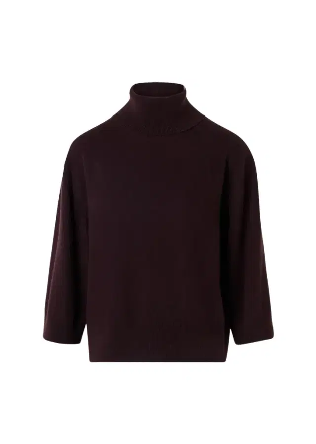 Turtleneck Cashmere 3/4-Sleeve Sweater
