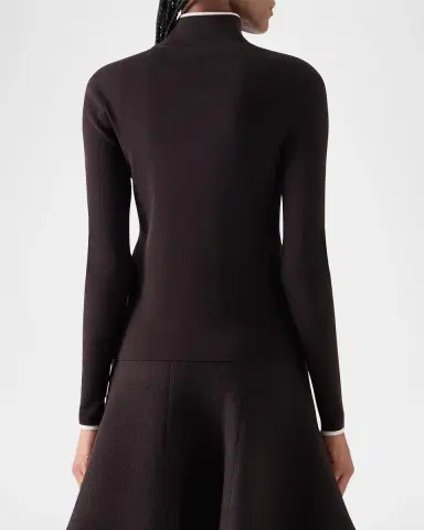 Akris punto Merino Wool Knit Zip Cardigan | Thumbnail 3 Akris punto Merino Wool Knit Zip Cardigan | Thumbnail 3