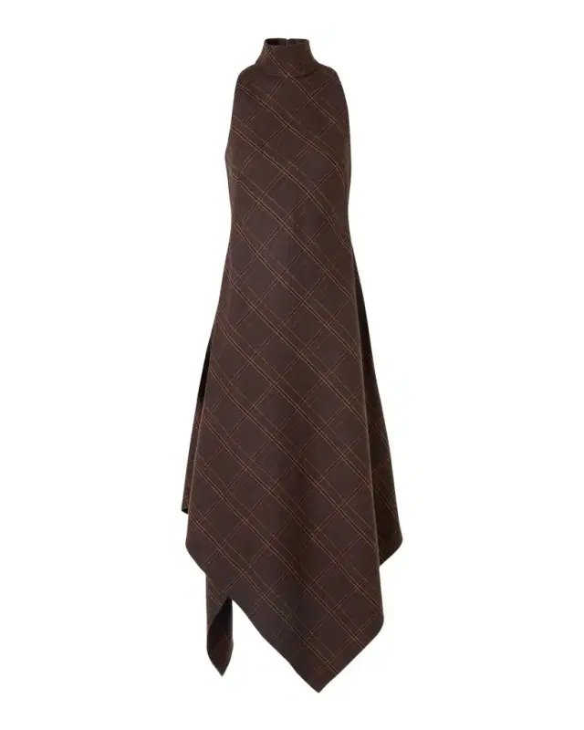 Akris punto Blanket Check Wool-Blend Flannel Midi Dress