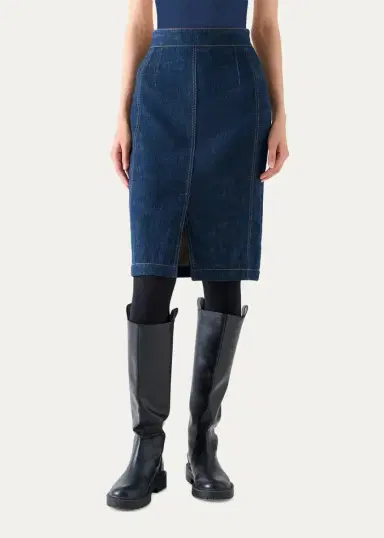 Akris punto Pencil Winter Denim Midi Skirt | Thumbnail 2