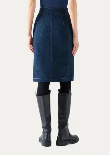 Akris punto Pencil Winter Denim Midi Skirt | Thumbnail 3