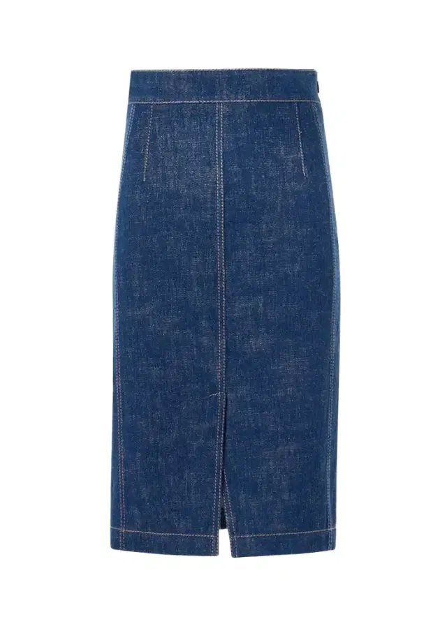 Pencil Winter Denim Midi Skirt