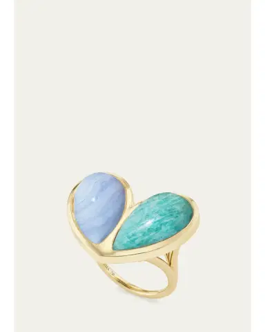 GEMELLA JEWELS Mega Sweetheart 18K Laced Agate and Amazonite Ring | Thumbnail 1