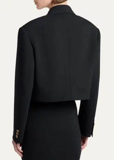 Versace Cropped Informal Wool Jacket | Thumbnail 3