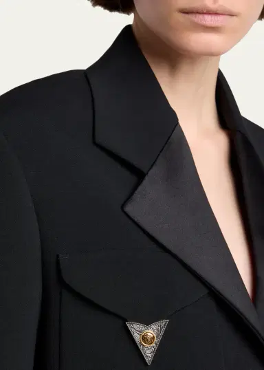 Versace Cropped Informal Wool Jacket | Thumbnail 5