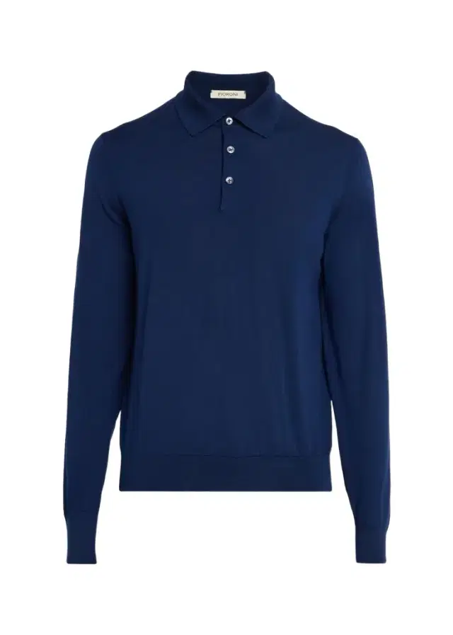 Men's Merino Wool Knit Long-Sleeve Polo Shirt Men's Merino Wool Knit Long-Sleeve Polo Shirt