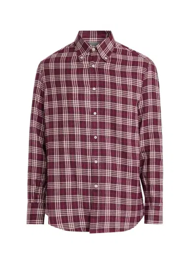 Brunello Cucinelli Men's Cotton-Lyocell Plaid Button-Down Shirt | Thumbnail 1