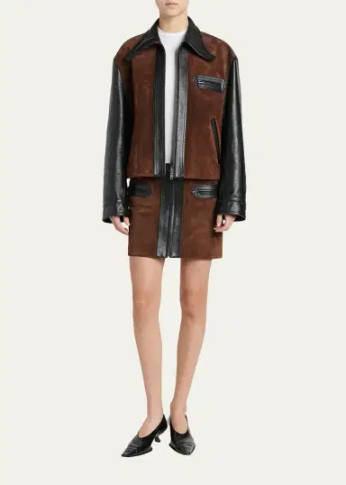 Marni Zip-Front Suede Mini Skirt | Thumbnail 2 Marni Zip-Front Suede Mini Skirt | Thumbnail 2