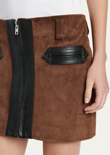 Marni Zip-Front Suede Mini Skirt | Thumbnail 5 Marni Zip-Front Suede Mini Skirt | Thumbnail 5