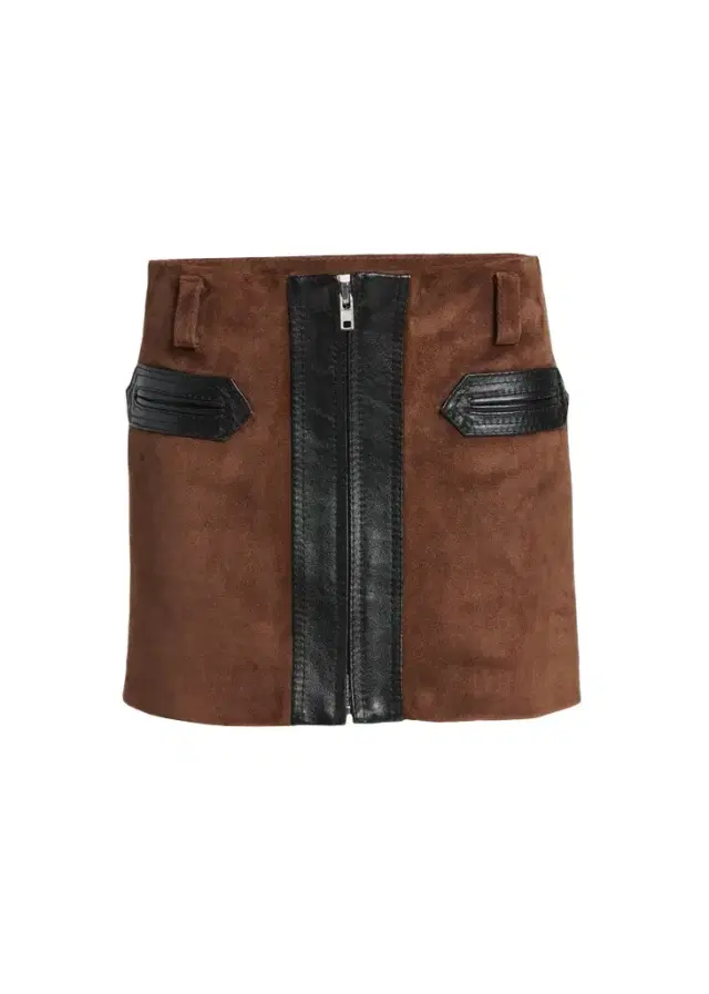 Marni Zip-Front Suede Mini Skirt