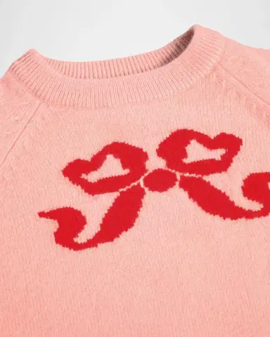Molo Girl's Gilby Bow Wool Knit Sweater, Size 0M-3 | Thumbnail 3