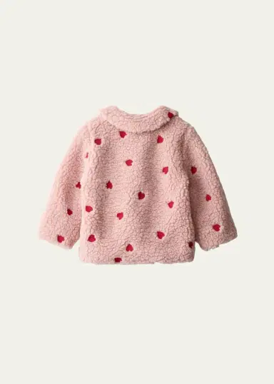 Molo Girl's Ursula Heart-Embroidered Fleece Jacket, Size 3M-3 | Thumbnail 2