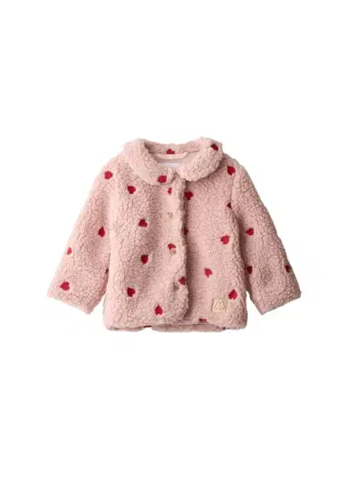 Molo Girl's Ursula Heart-Embroidered Fleece Jacket, Size 3M-3 | Thumbnail 1