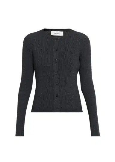 Lisa Yang Abeena Cotton-Cashmere Rib Crewneck Cardigan | Thumbnail 1 Lisa Yang Abeena Cotton-Cashmere Rib Crewneck Cardigan | Thumbnail 1