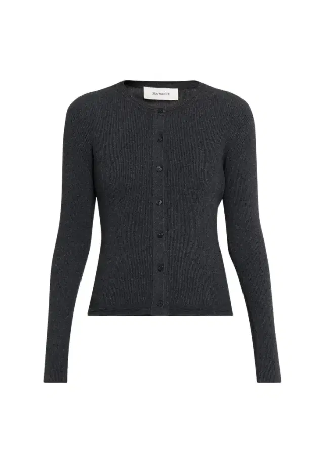 Lisa Yang Abeena Cotton-Cashmere Rib Crewneck Cardigan