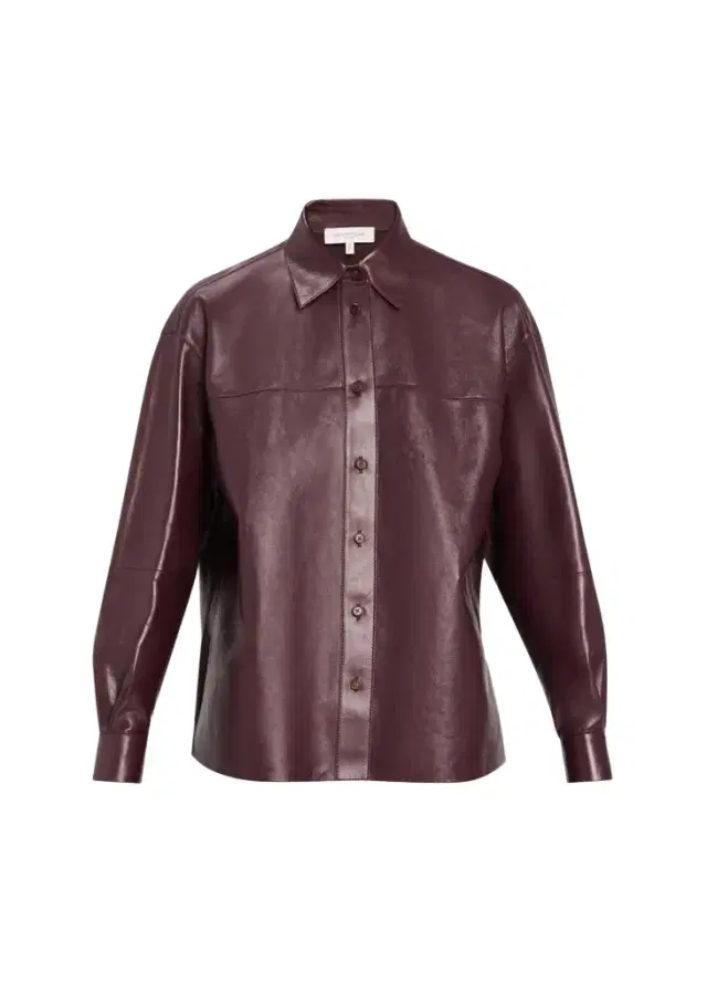 Lafayette 148 New York Oversized Cropped Nappa Leather Shirt