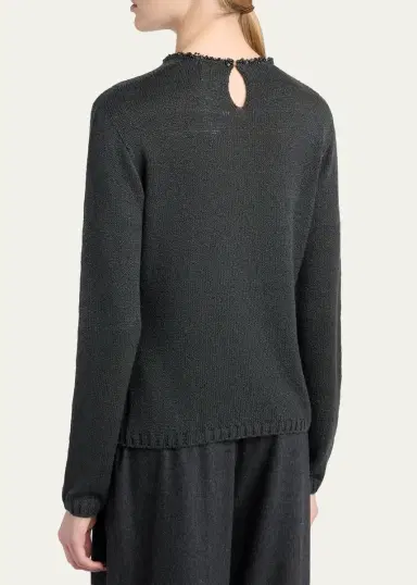 Giorgio Armani Sequin-Trim Silk Knit Sweater | Thumbnail 3 Giorgio Armani Sequin-Trim Silk Knit Sweater | Thumbnail 3