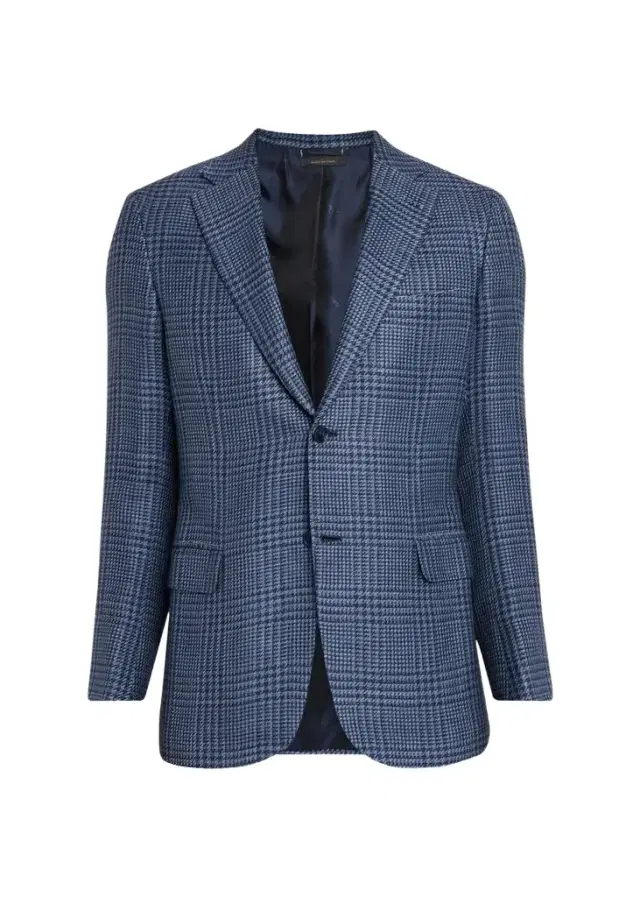 Men's Wool Houndstooth Plaid Sport Coat